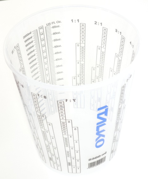 KUBKI DO MIESZANIA ŻYWICY 2300ml ITALKO 5 szt PODZIAŁKA